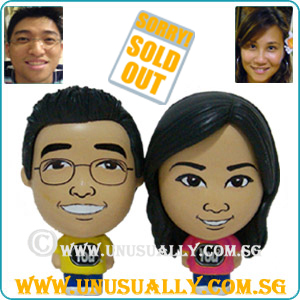 Yellow & Pink Cartoon Mini Big Head Couple Dolls - SOLD OUT